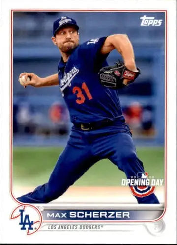 2022 Topps Opening Day #129 Max Scherzer NM-MT Dodgers ID:40403 - Baseball Card Single