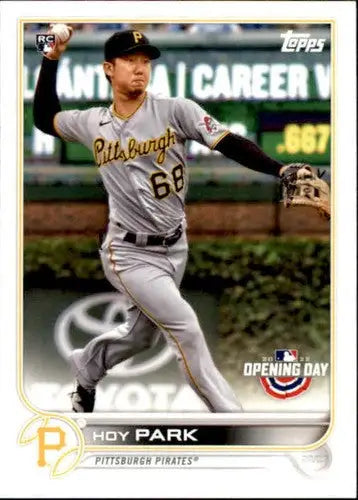 Original gloss Hoy Park baseball card from 2022 Topps Opening Day Rookie Pirates