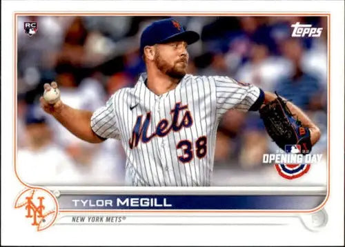 2022 Topps Opening Day Tylor Megill baseball card with original gloss and rookie status