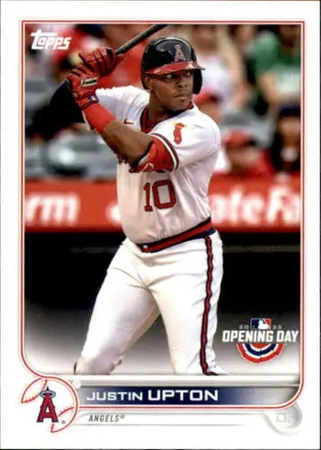 Justin Upton baseball card from 2022 Topps Opening Day with original gloss finish