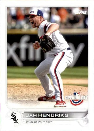 Liam Hendriks baseball card from 2022 Topps Opening Day with original gloss finish