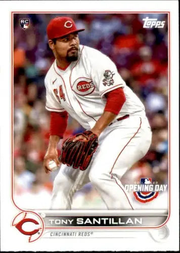 2022 Topps Opening Day Tony Santillan rookie baseball card with original gloss