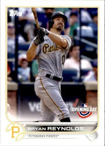 Original gloss Bryan Reynolds baseball card from 2022 Topps Opening Day Pirates set