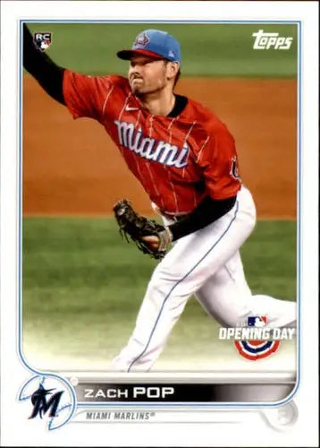 2022 Topps Opening Day #204 Zach Pop NM-MT RC Rookie Marlins ID:40475 - Baseball Card Single