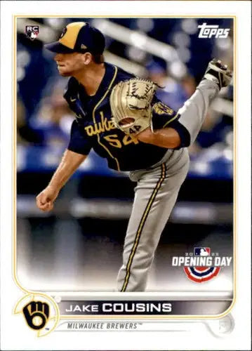 2022 Topps Opening Day #47 Jake Cousins NM-MT RC Rookie Brewers - Baseball Card Single