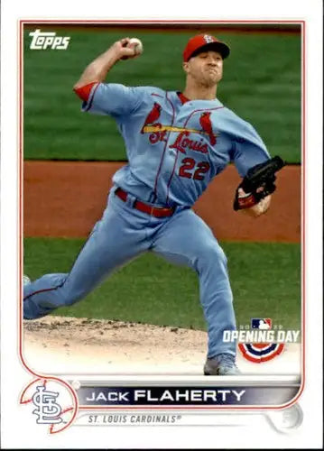 2022 Topps Opening Day Jack Flaherty baseball card with original gloss sports cards