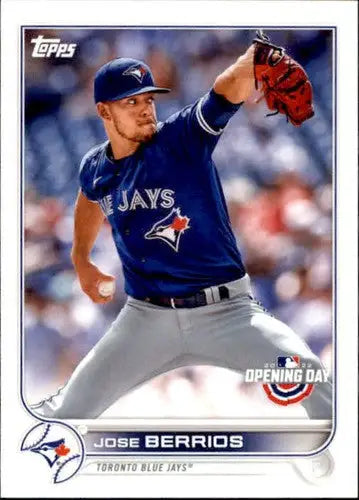 Original gloss baseball card featuring Jose Berrios from Topps Opening Day 2022