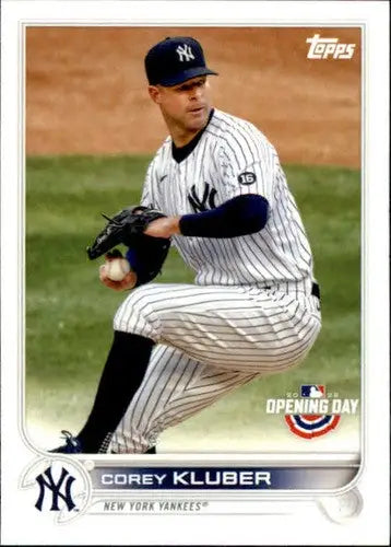 Corey Kluber baseball card from 2022 Topps Opening Day with original gloss and NM-MT condition