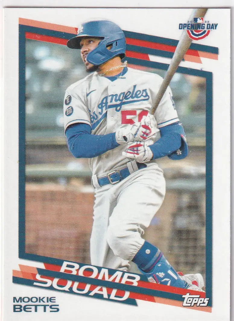 2022 TOPPS OPENING DAY #BS-18 MOOKIE BETTS BOMB SQUAD- LOS ANGELES DODGERS - Baseball Card Single