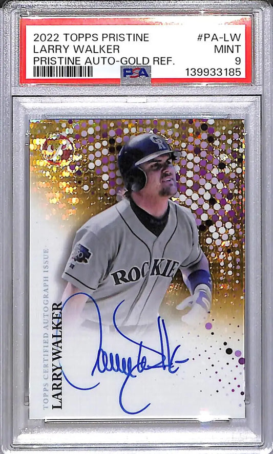 2022 Topps Pristine Gold #PA-LW Larry Walker PSA 9 MINT Auto 6/50 Colorado Rockies