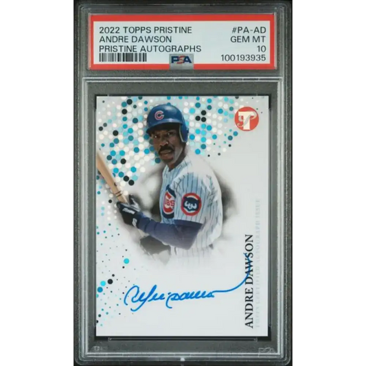 2022 Topps Pristine #PA-AD Andre Dawson PSA 10 GEM MINT Auto Chicago Cubs Baseball Card - Baseball Card Single