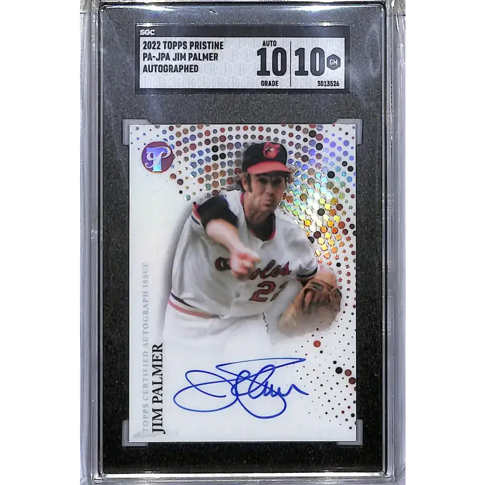 2022 Topps Pristine #PA-JPA Jim Palmer SGC 10 Gem Auto Baltimore Orioles - Baseball Card Single
