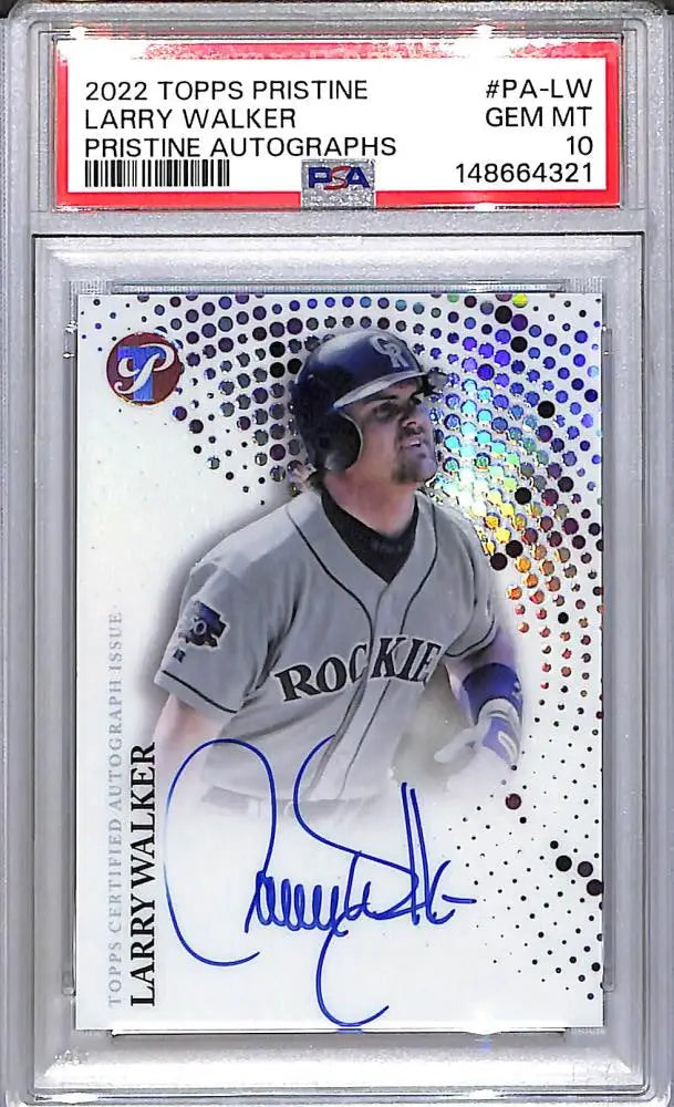 2022 Topps Pristine #PA-LW Larry Walker PSA 10 GEM MINT Auto Colorado Rockies