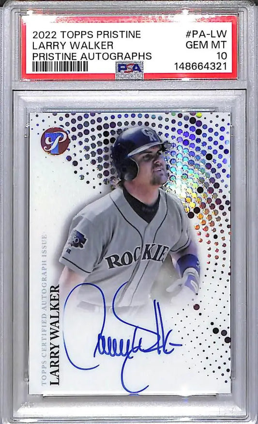 2022 Topps Pristine #PA-LW Larry Walker PSA 10 GEM MINT Auto Colorado Rockies