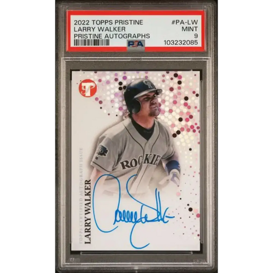 2022 Topps Pristine #PA-LW Larry Walker PSA 9 MINT Auto Colorado Rockies Baseball Card - Baseball Card Single