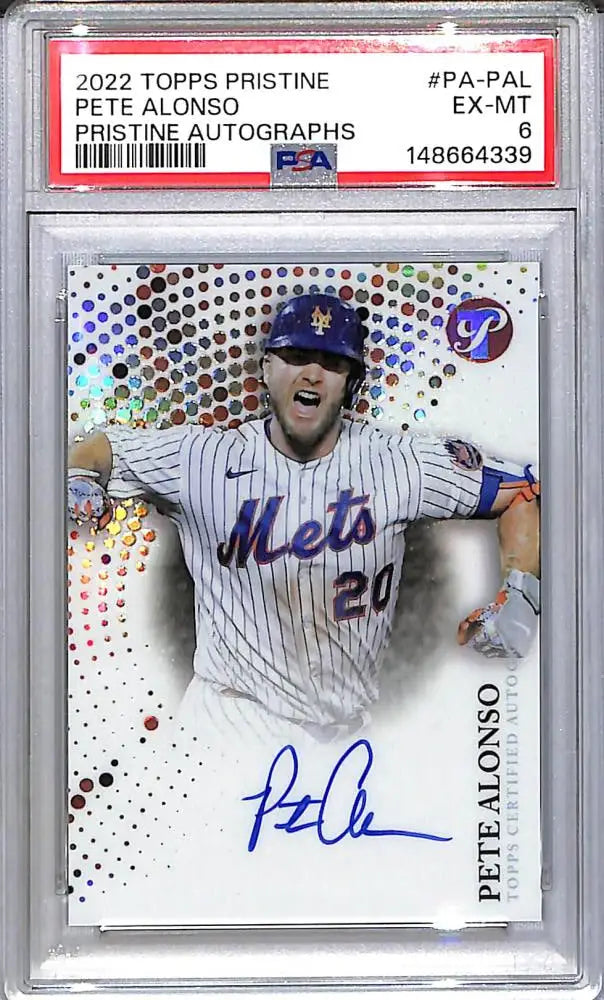 2022 Topps Pristine #PA-PAL Pete Alonso PSA 6 EX-MT Auto New York Mets