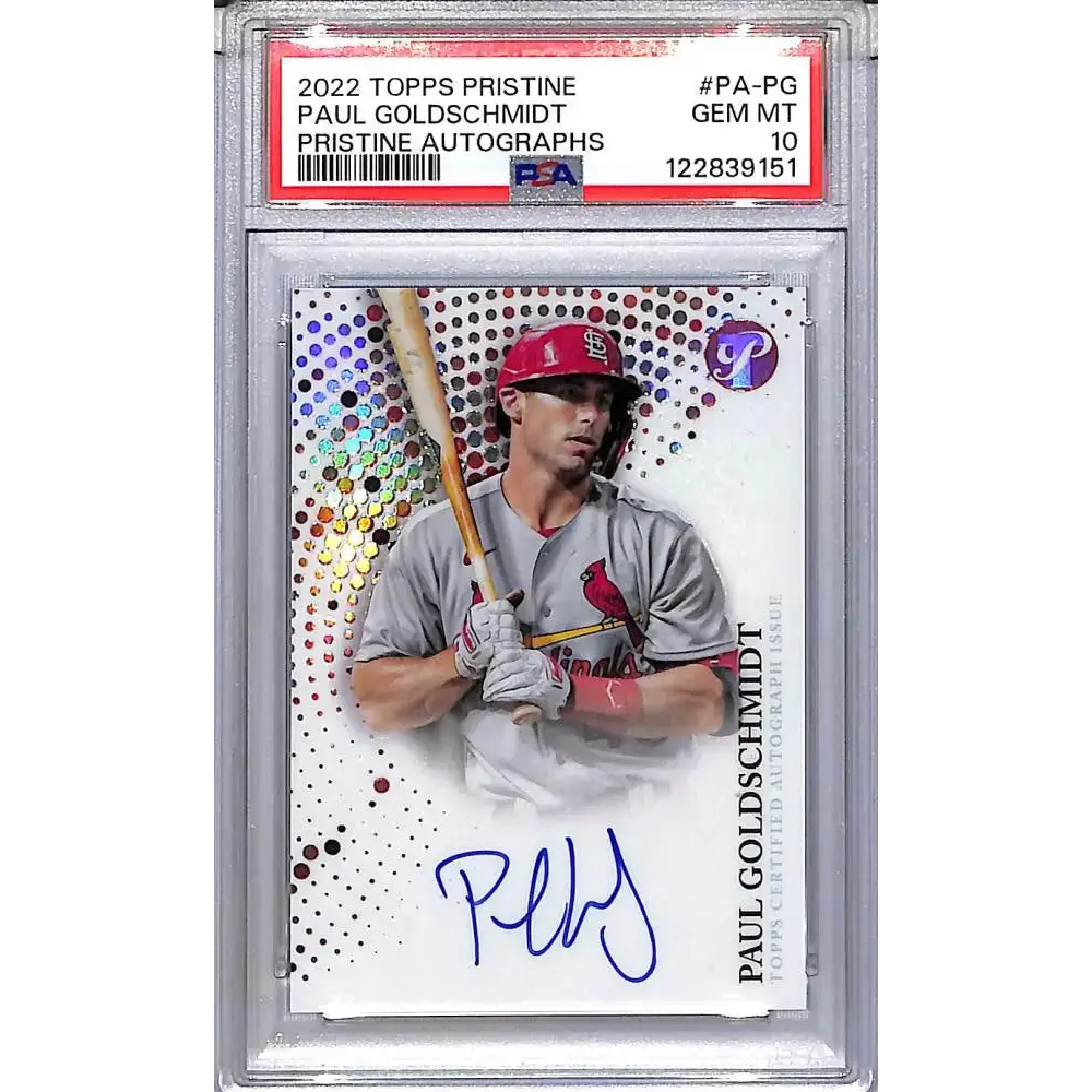 2022 Topps Pristine #PA-PG Paul Goldschmidt PSA 10 GEM MINT Auto St. Louis Cardinals - Baseball Card Single
