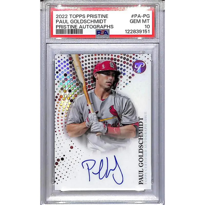 2022 Topps Pristine #PA-PG Paul Goldschmidt PSA 10 GEM MINT Auto St. Louis Cardinals - Baseball Card Single