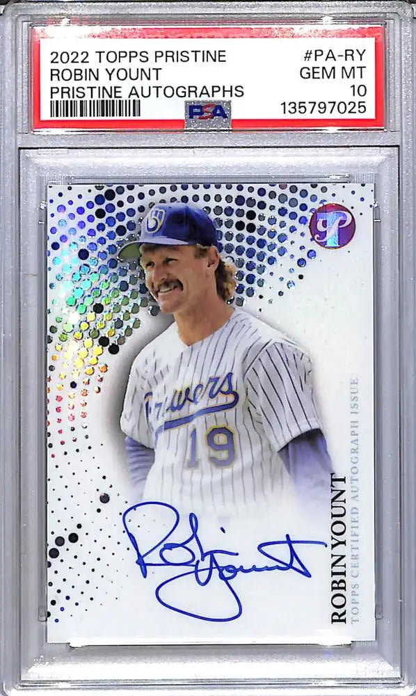 2022 Topps Pristine #PA-RY Robin Yount PSA 10 GEM MINT Auto Milwaukee Brewers - Baseball Card Single