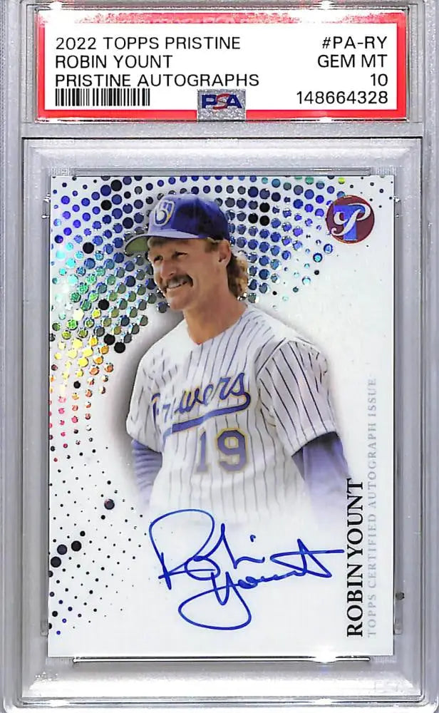 2022 Topps Pristine #PA-RY Robin Yount PSA 10 GEM MINT Auto Milwaukee Brewers