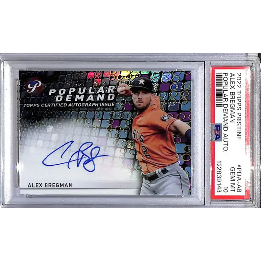 2022 Topps Pristine Popular Demand #PDA-AB Alex Bregman PSA 10 GEM MINT Auto Houston Astros - Baseball Card Single