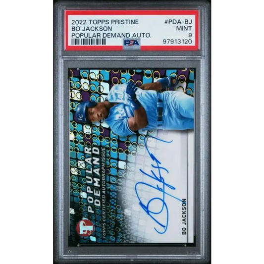 2022 Topps Pristine Popular Demand Refractor #PDA-BJ Bo Jackson PSA 9 MINT Auto Kansas City Royals Baseball Card