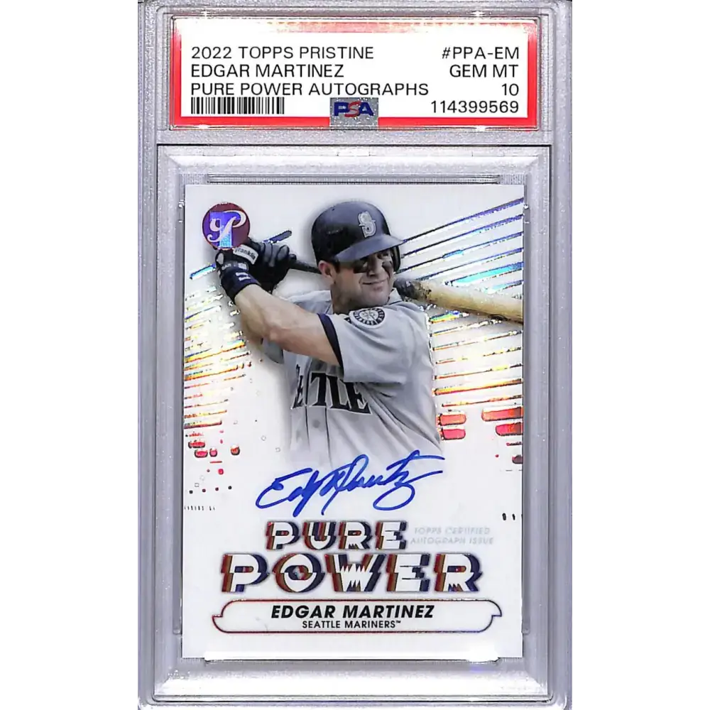 2022 Topps Pristine Pure Power #PPA-EM Edgar Martinez PSA 10 GEM MINT Auto Seattle Mariners - Baseball Card Single