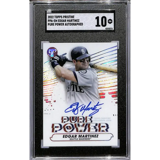 2022 Topps Pristine Pure Power #PPA-EM Edgar Martinez SGC 10 Gem Auto Seattle Mariners - Baseball Card Single