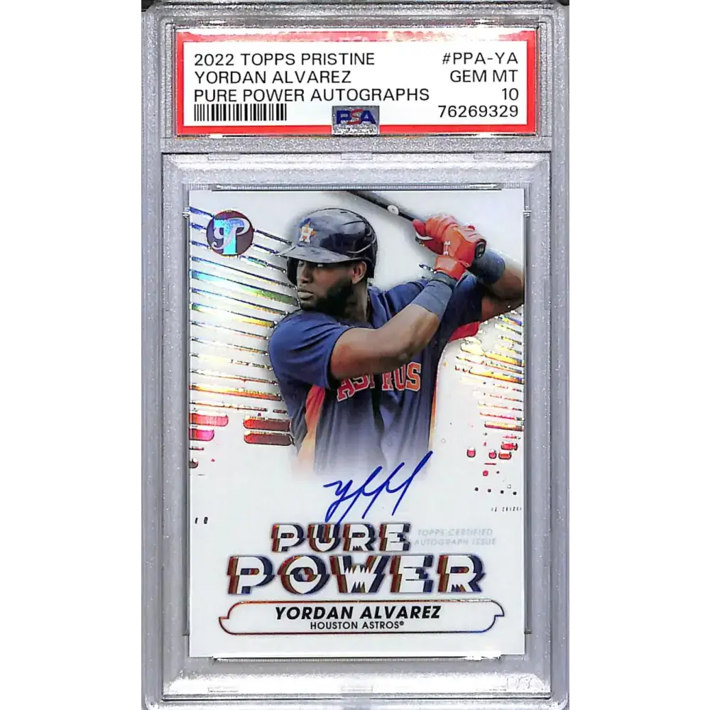 2022 Topps Pristine Pure Power #PPA-YA Yordan Alvarez PSA 10 GEM MINT Auto Houston Astros - Baseball Card Single