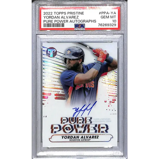 2022 Topps Pristine Pure Power #PPA-YA Yordan Alvarez PSA 10 GEM MINT Auto Houston Astros - Baseball Card Single