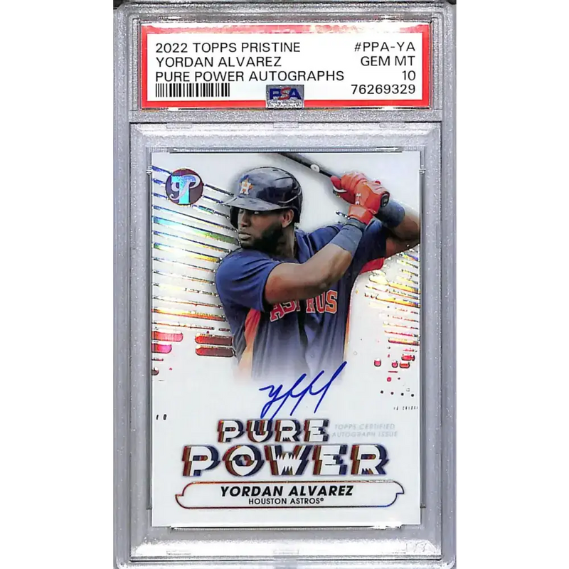 2022 Topps Pristine Pure Power #PPA-YA Yordan Alvarez PSA 10 GEM MINT Auto Houston Astros - Baseball Card Single