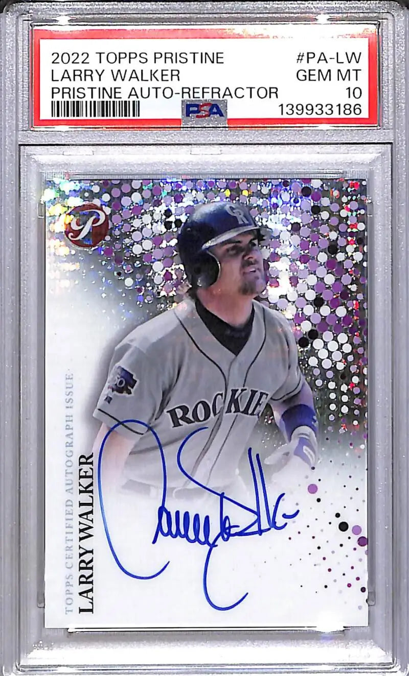 2022 Topps Pristine Purple #PA-LW Larry Walker PSA 10 GEM MINT Auto 40/99 Colorado Rockies