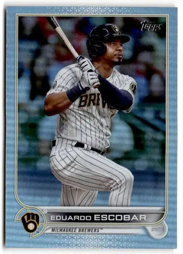 Original gloss 2022 Topps Rainbow Foil Eduardo Escobar baseball card Brewers