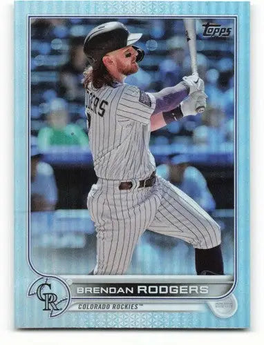 Original gloss 2022 Topps Rainbow Foil Brendan Rodgers baseball card Rockies ID 46225