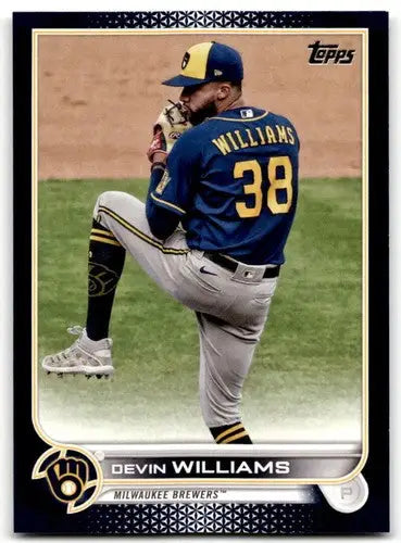 2022 Topps Royal Blue Devin Williams baseball card Milwaukee Brewers original gloss NM-MT