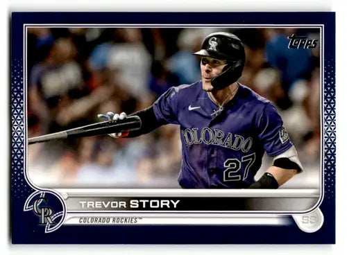 Original gloss 2022 Topps Royal Blue Trevor Story baseball card NM-MT Rockies