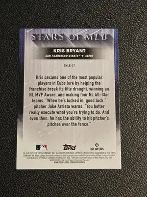 2022 Topps #SMLB-27 Kris Bryant Stars of MLB - Baseball Card Single