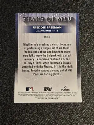 2022 Topps #SMLB-3 Freddie Freeman Stars of MLB - Baseball Card Single