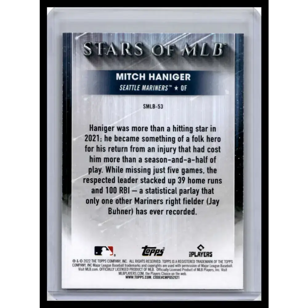 2022 Topps #SMLB-53 Mitch Haniger NM-MT Seattle Mariners Baseball Card - Baseball Card Single