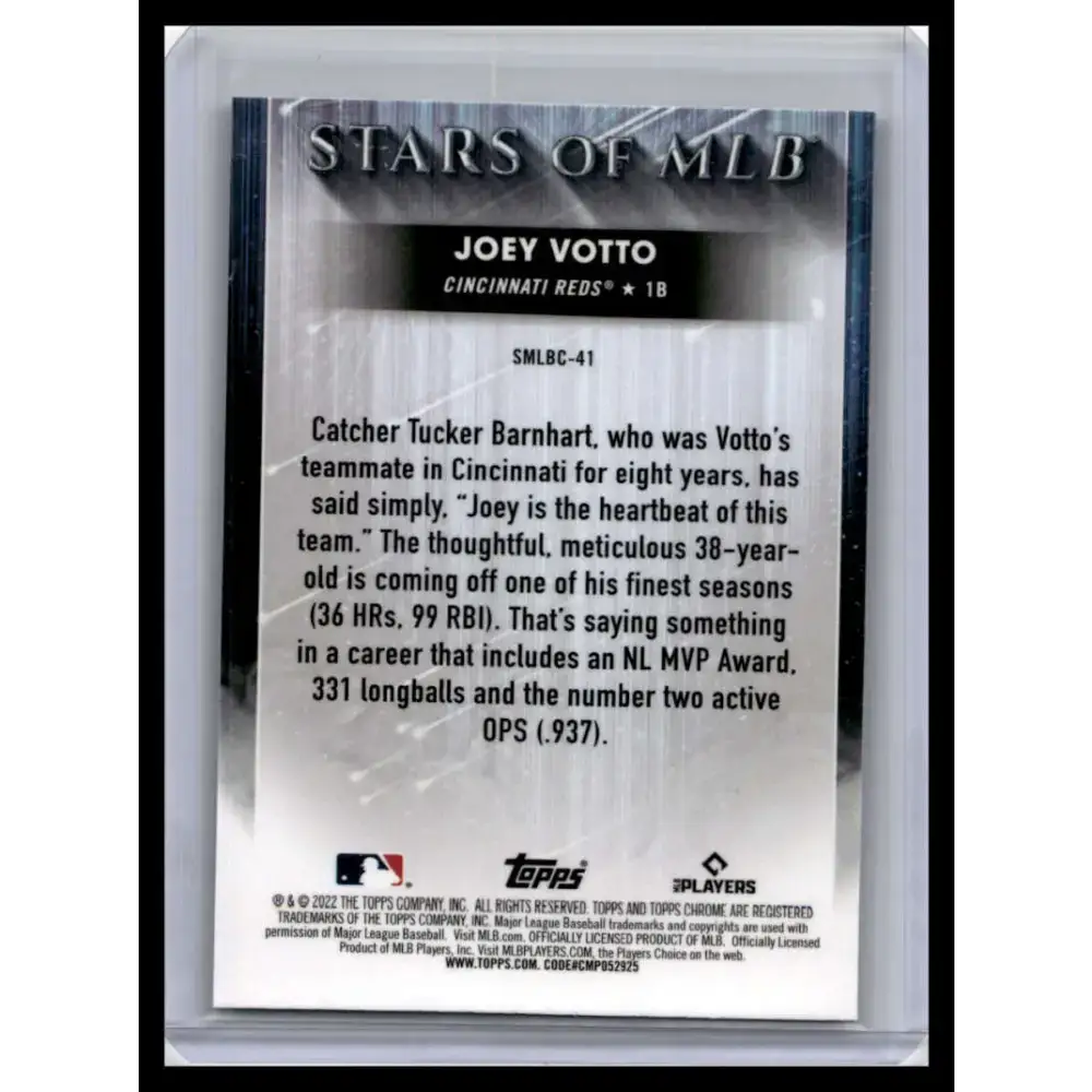 2022 Topps #SMLBC-41 Joey Votto NM-MT Cincinnati Reds Baseball Card - Baseball Card Single