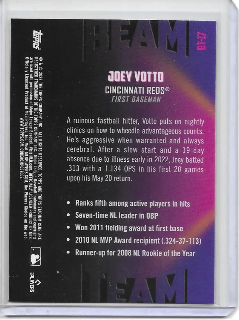 2022 Topps Stadium Club Chome Joey Votto Beam Team & Trophy Hunters Lot. 355,59 - Baseball Card Single