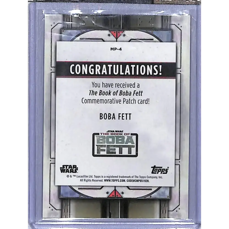 2022 Topps Star Wars: The Book of Boba Fett Commemorative Patch #MP-4 Boba Fett NM-MT NonSport Card - Star Wars Card