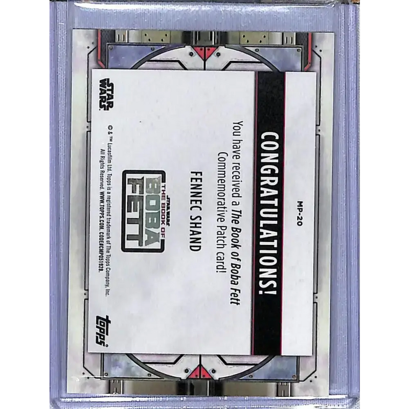 2022 Topps Star Wars: The Book of Boba Fett Commemorative Patch #MP-20 Fennec Shand NM-MT NonSport Card - Star Wars
