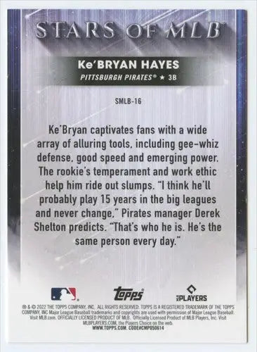 Ke’Bryan Hayes baseball card from 2022 Topps Stars of MLB with original gloss