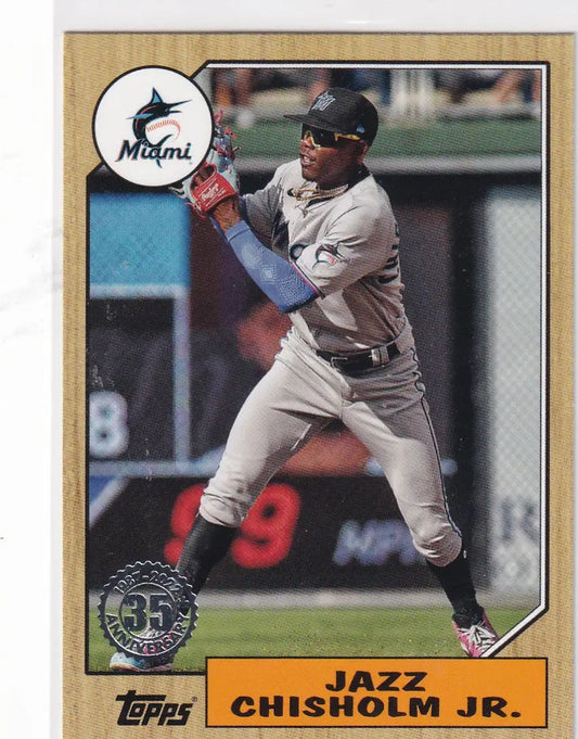 2022 TOPPS #T87-77 JAZZ CHISHOLM JR- MIAMI MARLINS - Baseball Card Single