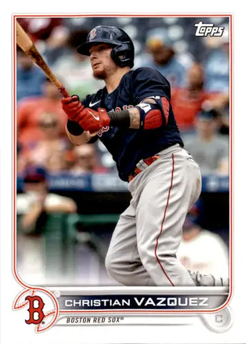 Baseball card from 2022 Topps Team Sets Boston Red Sox featuring Christian Vazquez