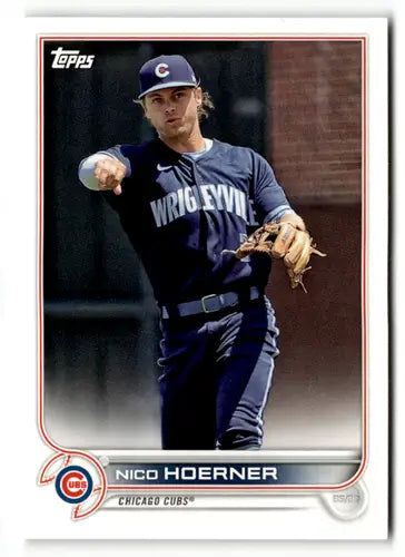Original gloss Nico Hoerner baseball card from 2022 Topps Team Sets Chicago Cubs