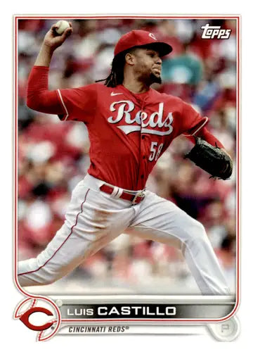 Luis Castillo baseball card from 2022 Topps Team Sets Cincinnati Reds collection