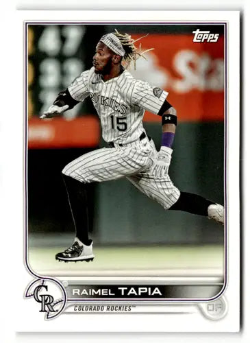 Original gloss Raimel Tapia baseball card from 2022 Topps Team Sets Colorado Rockies