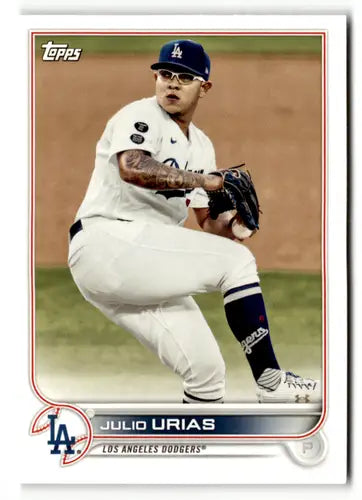 Julio Urias baseball card from 2022 Topps Team Sets Los Angeles Dodgers team sets los angeles